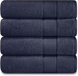 DecorRack 4 Premium Turkish Bath Collection Towels, 100% Combed Turkish Cotton, 600 GSM, Super Plush, Ultra Absorbent...